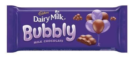 Cadbury Dairy Milk Bubbly Milk Chocolate Bar, 150g