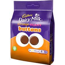 Cadbury Dairy Milk Buttons Orange Flavour Milk Chocolate Delicious 95g (UK)