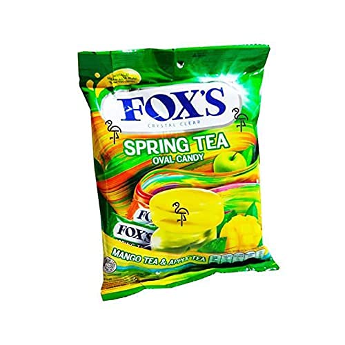 Fox's Spring Tea Oval Candy Mango Tea & Apple Tea, 125 g, Yellow & Green