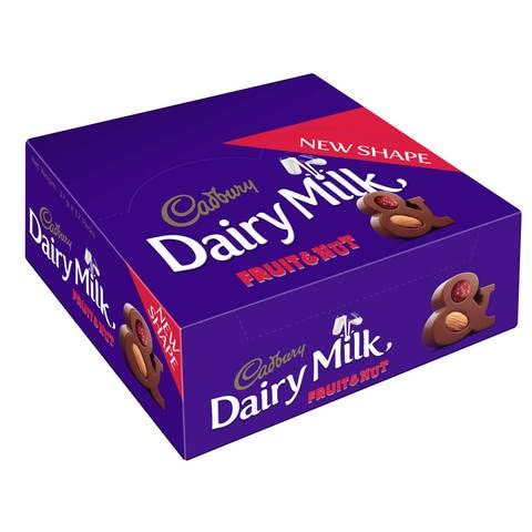 Cadbury Dairy Milk Fruit and Nut Milk Chocolate 35g × 12 Packs (Egypt) Box