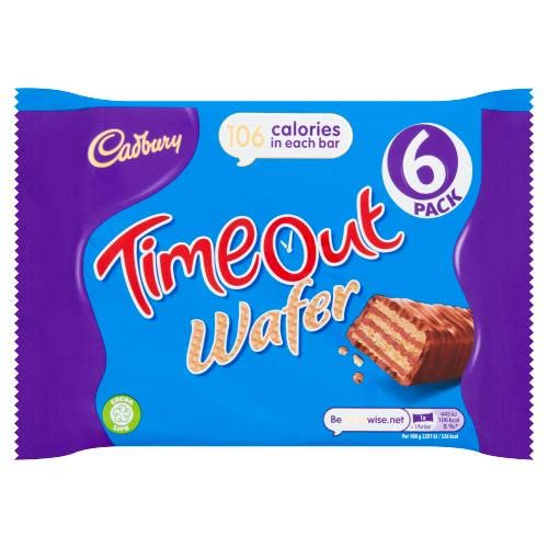 Cadbury Timeout Wafer 6pack 106Calories in Each bar, 121g