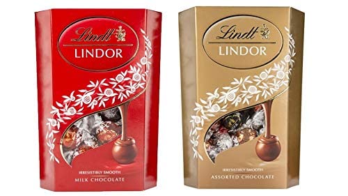 Lindt Lindor Combo Pack of Assorted & Milk Chocolate Truffles 200g (Pack of 2)