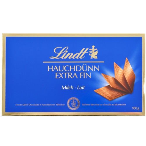 Lindt Extra Fine Swiss Thins Milk Chocolate Box 180g