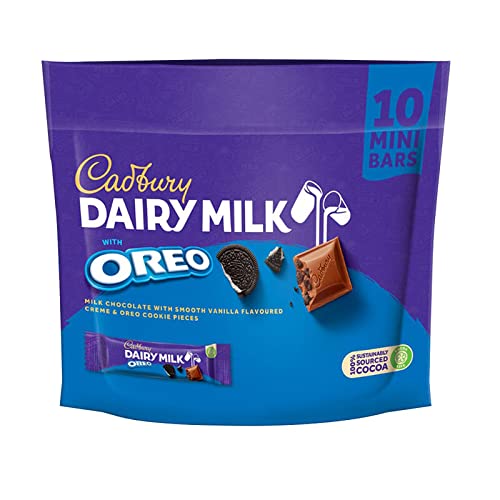 Cadbury Dairy Milk Chocolate With Oreo Cookie Pieces 10 Mini Bars 150g
