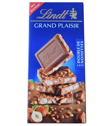 Lindt Grand Plaisir Lait Double De Noisettes ( Milk Hazelnut ) Milk Chocolate Bar 150g ( Pack of 1 )