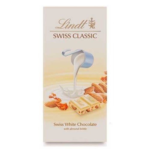 Lindt Swiss Classic White With Amond 100Gm