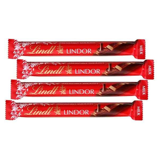 Lindt Lindor Milk Chocolate Bar 4 Pack Eack 38g