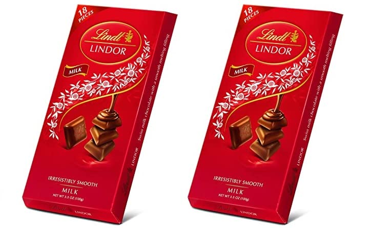 Lindt Lindor Milk Chocolate Bar 100g Pack Of 2