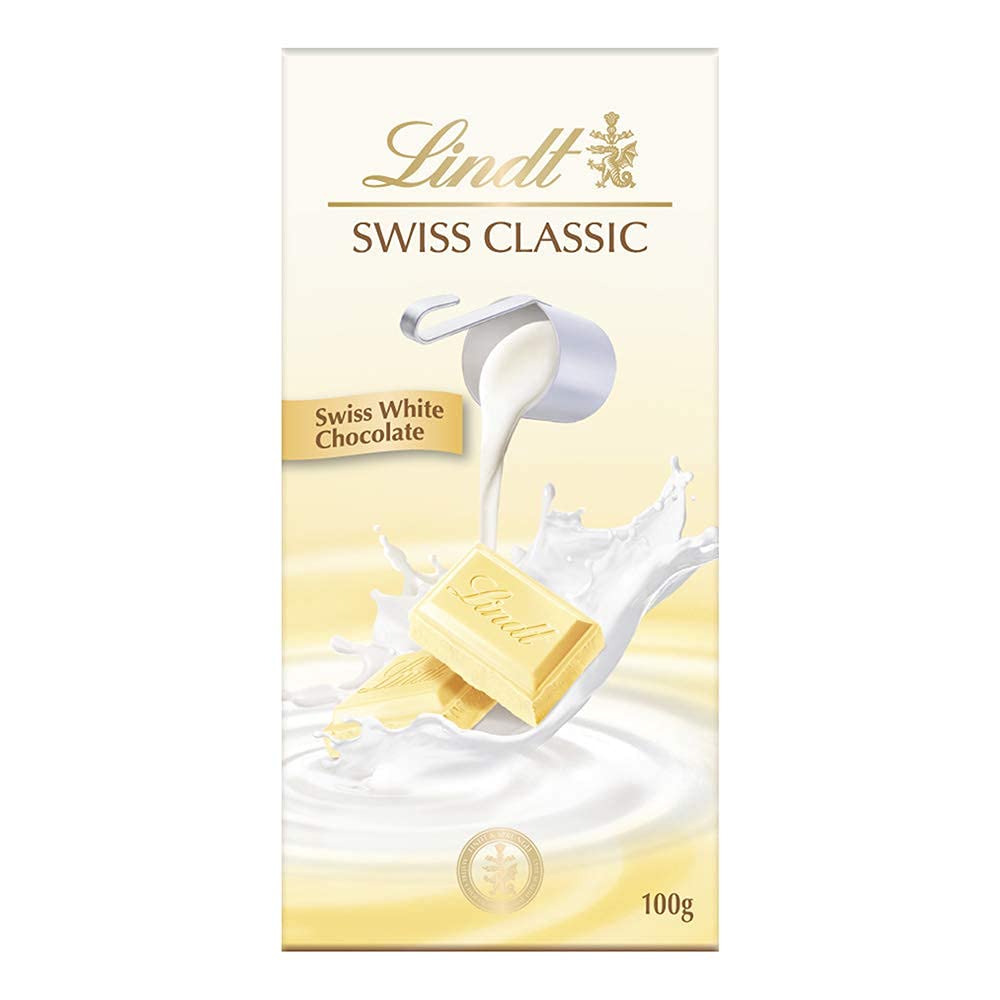 Lindt Swiss Classic White Blanc White Chocolate Bar, 100 g