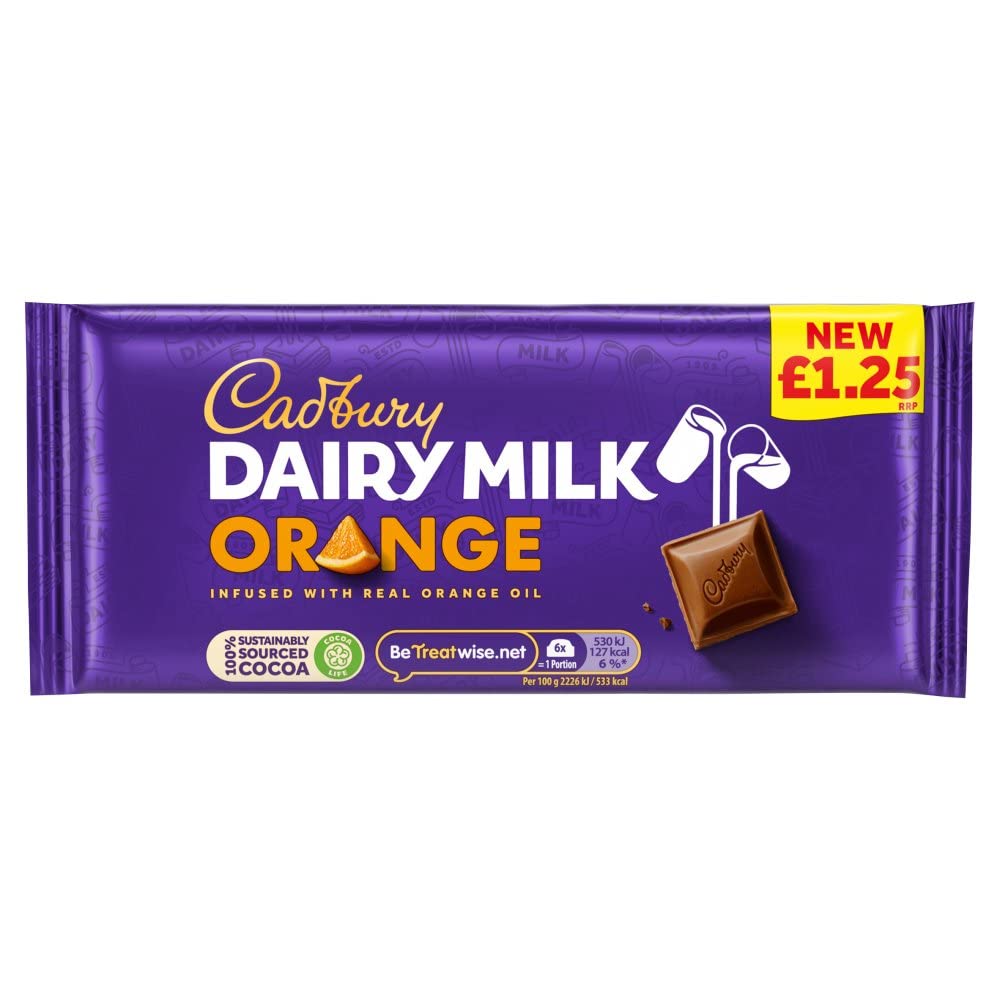 Cadbury Dairy Milk Orange Infused With Real Orange Oil 95g (UK)