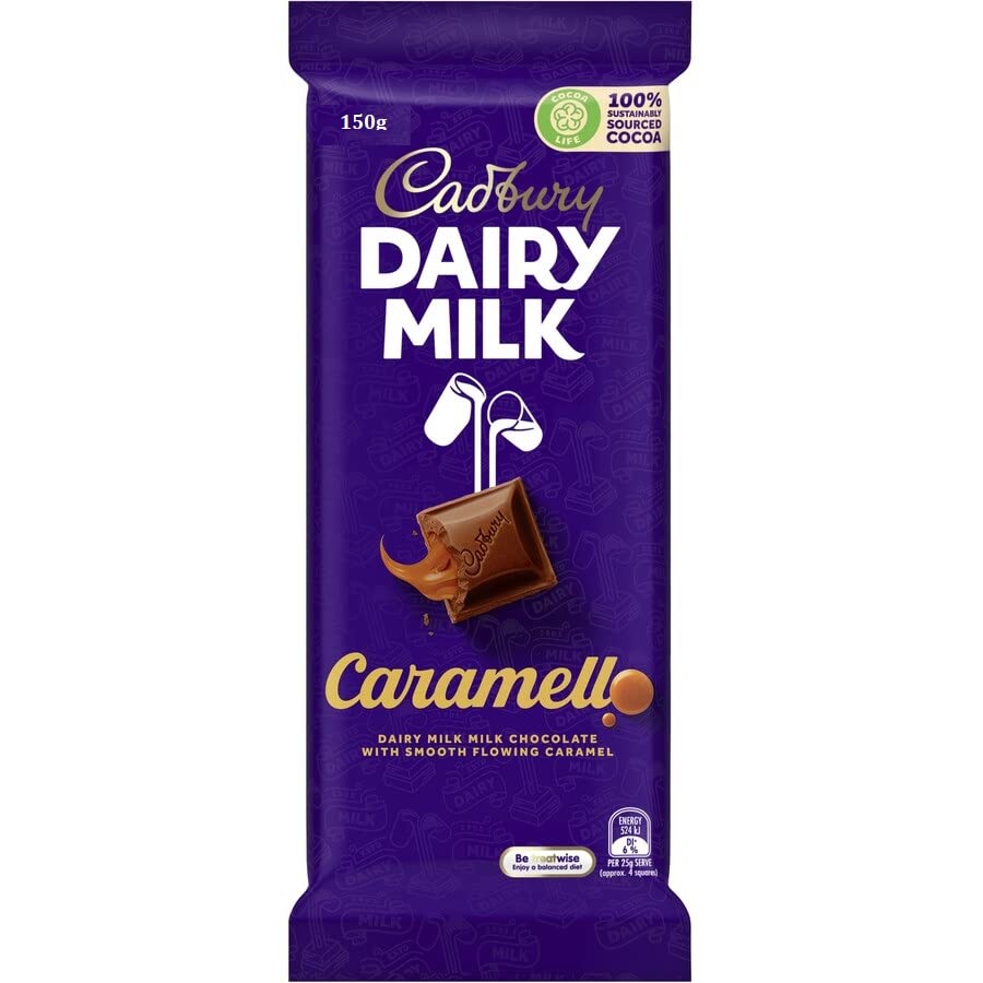 Cadbury Dairy Milk Chocolate With Caramello Smooth Flowing Caramel New Pack 150g (Australia)