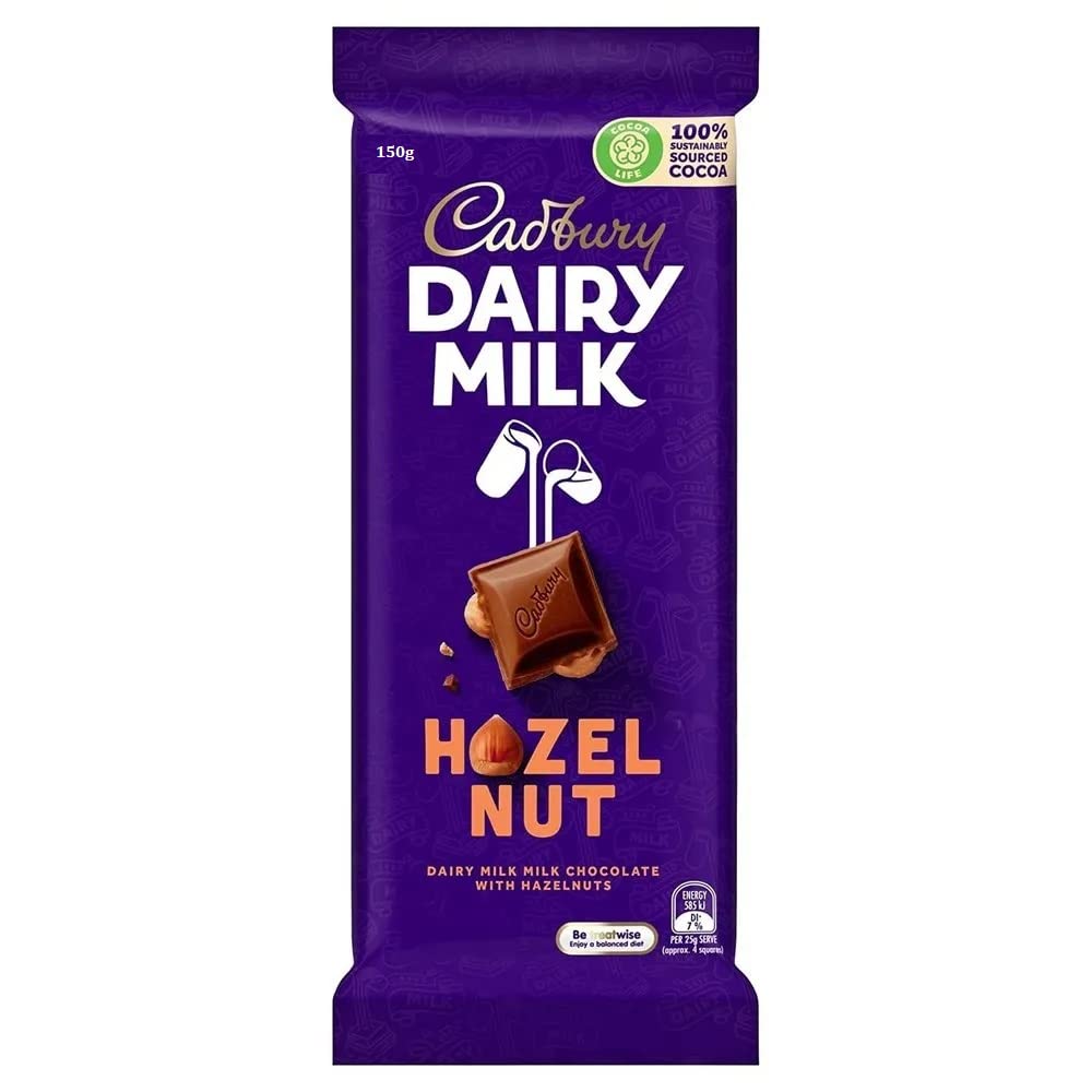 Cadbury Dairy Milk Chocolate With Hazelnuts Full Of Cream New Pack 150g (Malaysia)