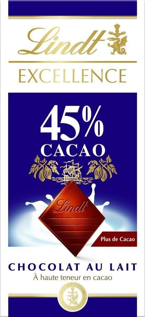 Lindt Excellence 45% Cocoa Milk Chocolate Bar, 80g