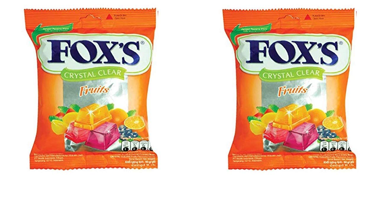Fox's Crystal Clear Fruit Mix Candy,90g (Pack Of 2),180g