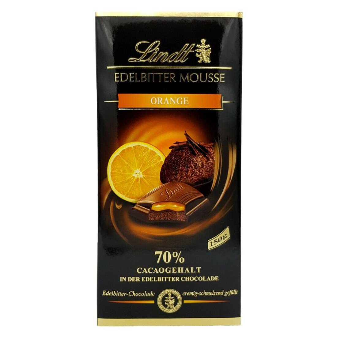 Lindt Edelbitter Mousse Orange Pouch, 150 g