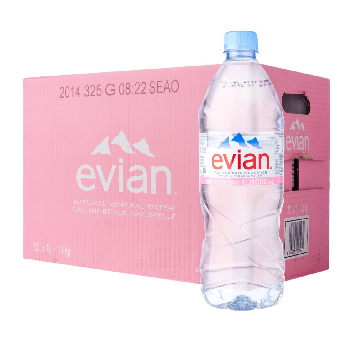 Evian Natural Spring Mineral Rich Water Bottle, 24 X 500 ml