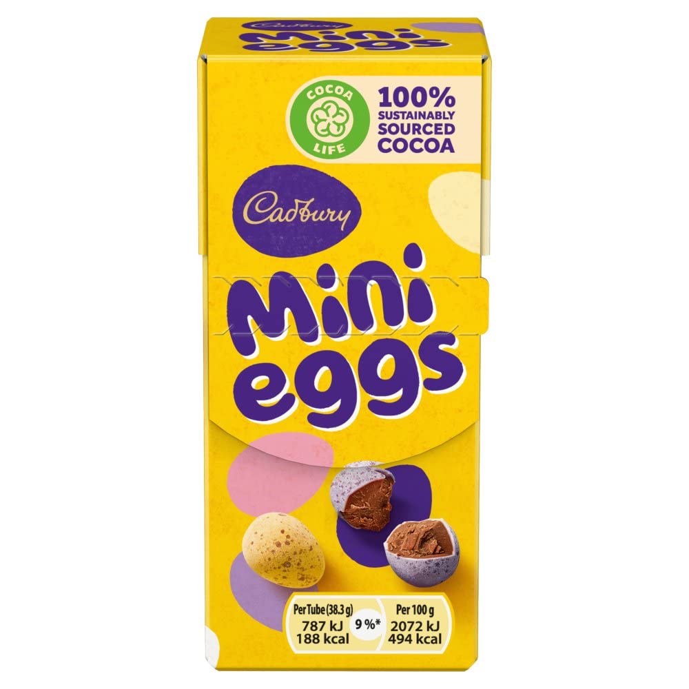 Cadbury Mini Eggs Delicious Milk Chocolate Eggs in A Crisp Sugar Shell 38.3g Mini Box (UK)