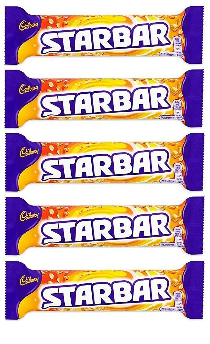 Cadbury Starbar Milk Chocolate With Caramel & Peanut Centre Each 49g Pack Of 5 (UK)