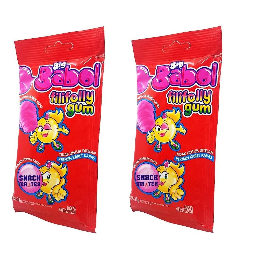 Big Babol Fili Folly Gum Strawberry Flavour 11g Pack Of 2