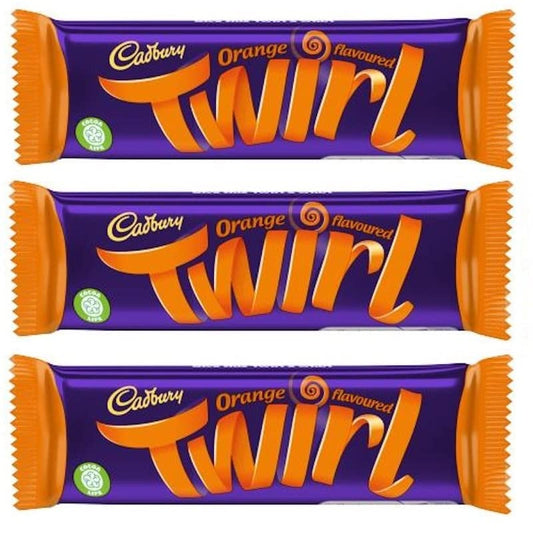 Cadbury Twirl Orange Intense Milk Chocolate With an Orange Hit 43g Pack Of 3 (Imported)