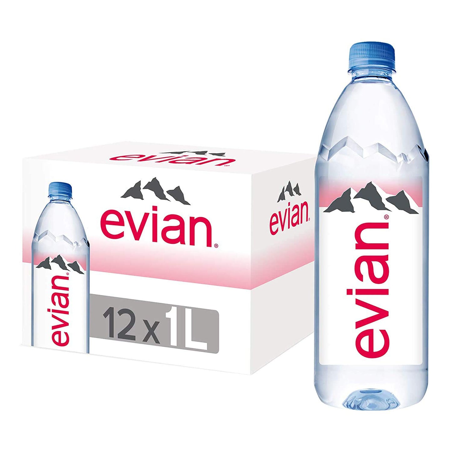 Evian Water 12 x 1000 ml, Natural Mineral, 12000 millilitre