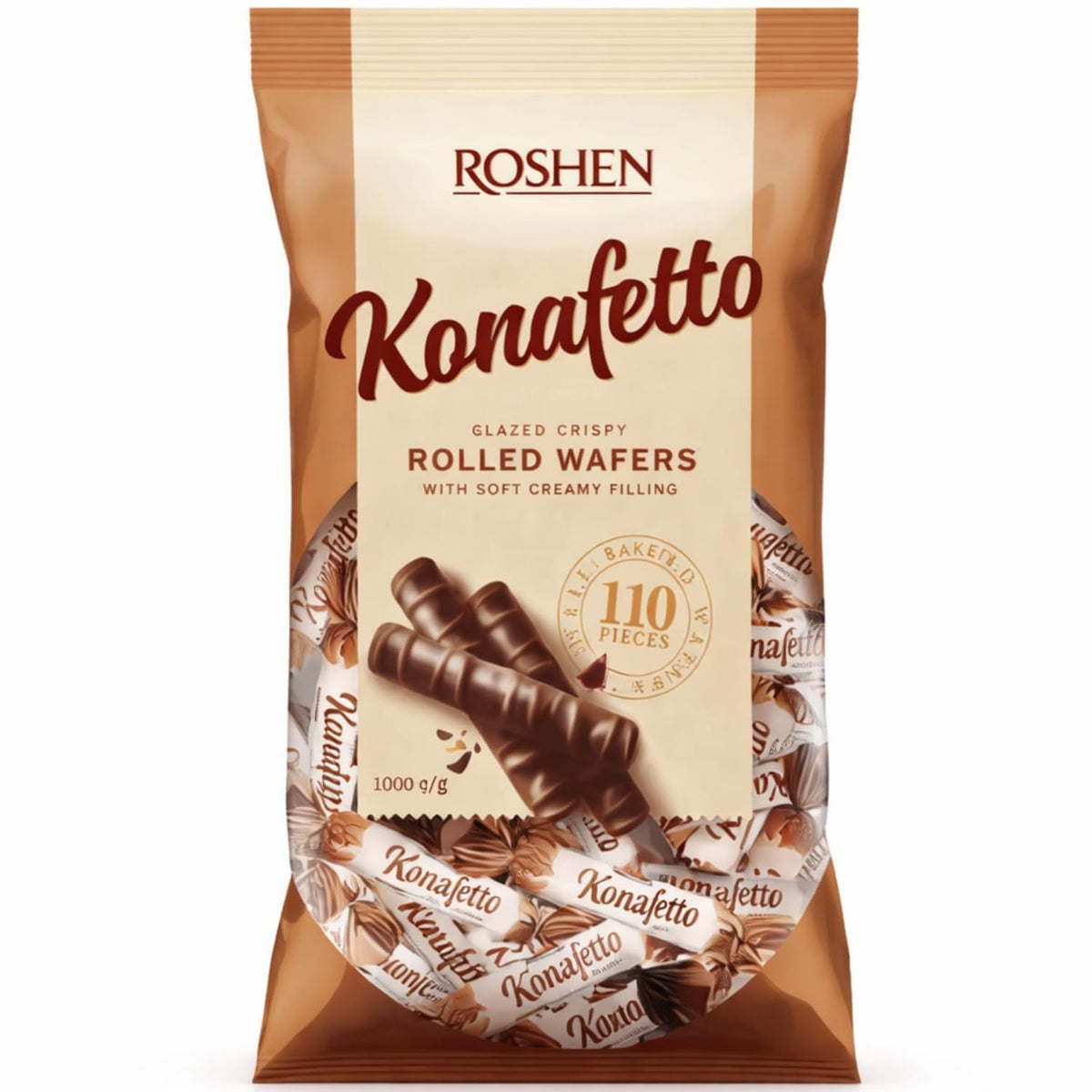 ROSHEN Konafetto Glazed Chocolate Candy Rolled – 1kg Family Value