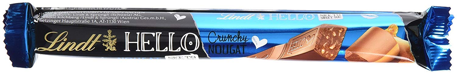 Lindt Hello Crunchy Nougat Chocolate Bar 2 × 39g