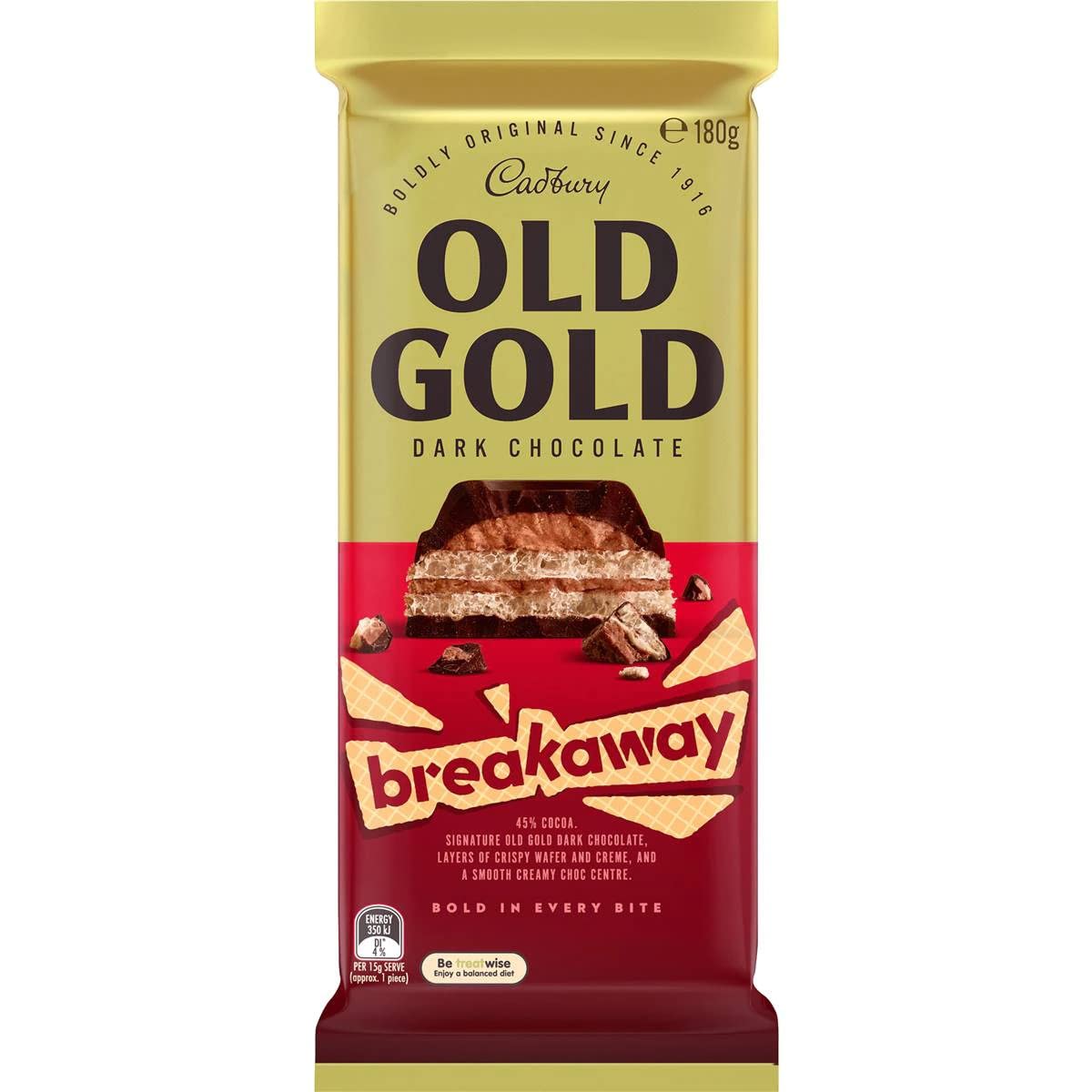 Cadbury Old Gold Breakaway Dark Chocolate, 6.35 oz / 180 g