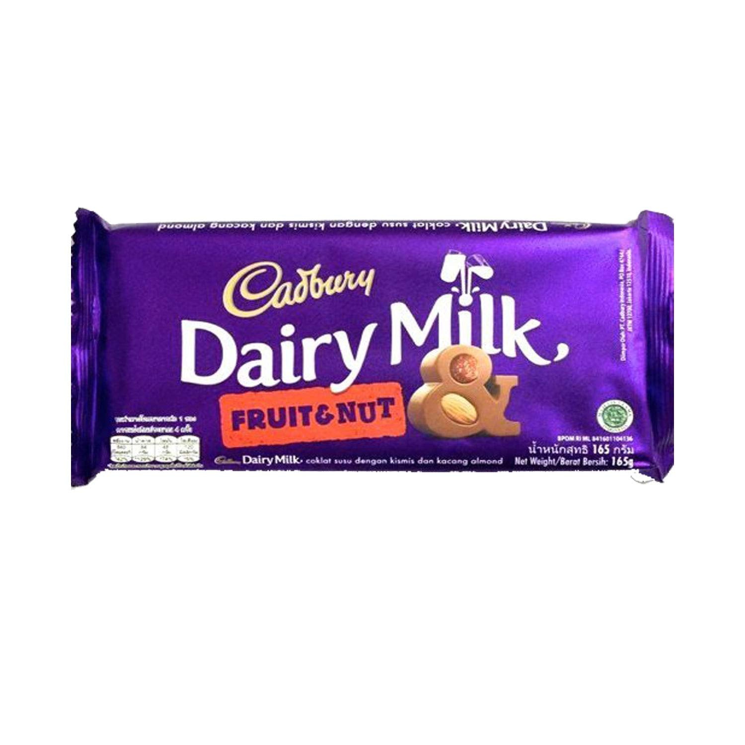 Cadbury Dairy Milk Fruit and Nut Chocolate Bar Pouch, 165 g