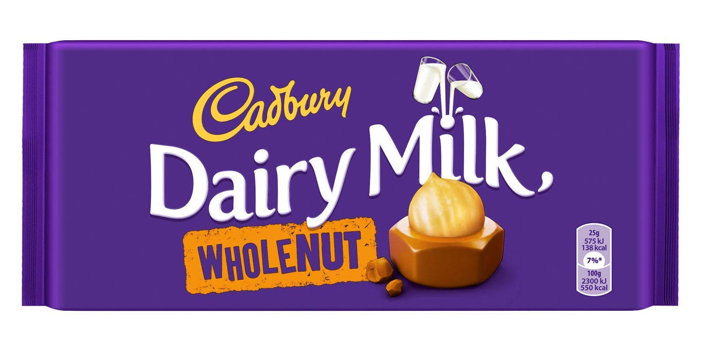 Cadbury Dairy Milk Bar Wholenut, 200 g