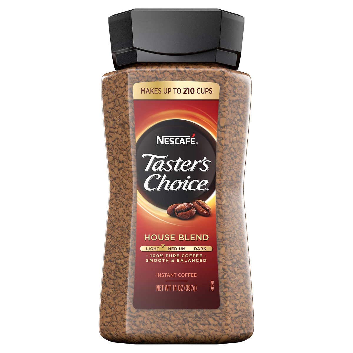 Nescafe Taster's Choice House Blend (Light-Medium ) Instant Coffee Bottle, 397g