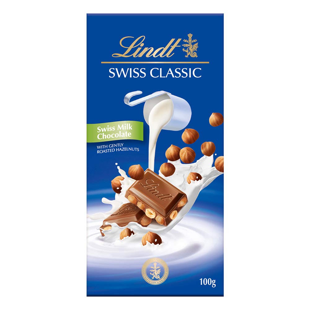 Lindt Swiss Classic Milk Hazelnut Bar 100g