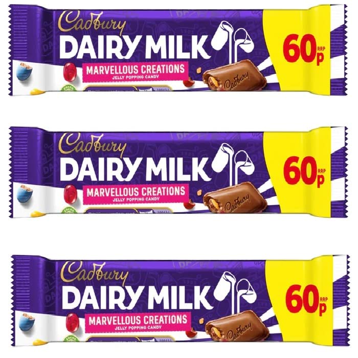 Cadbury Dairy Milk Marvellous Creations With Jelly Popping Candy 47g Pack Of 3 (UK)
