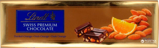 Lindt Swiss Premium Gold Dark Orange Chocolate Bar, 300g
