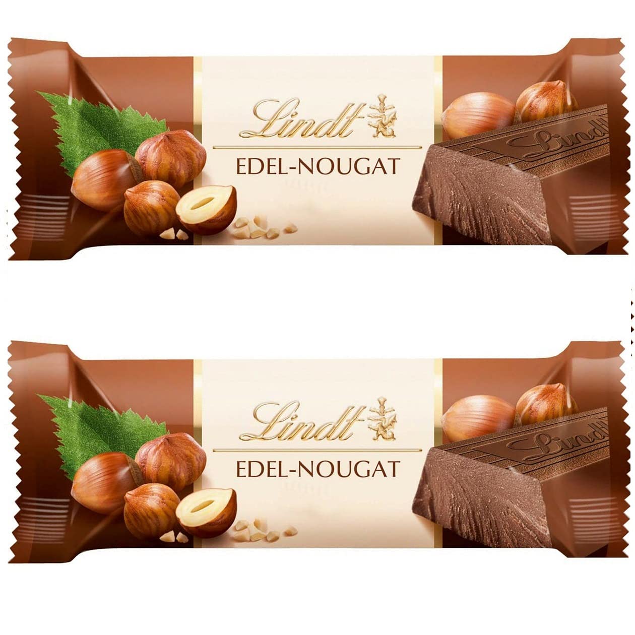 Lindt Edel-Nougat Hazelnut Chocolate Bar 100g (Pack Of 2)