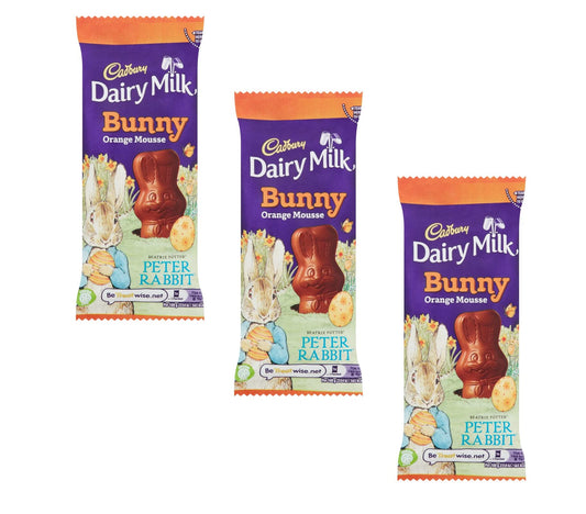 Cadbury Dairy Milk Bunny Orange Mousse Milk chocolate with a soft orange flavoured milk chocolate mousse filling (Pack Of 3) 30g