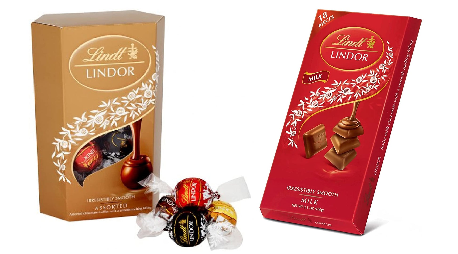 Lindt Lindor Exotic Combo Pack Assorted Truffles 200g With Lindor Milk Chocolate Bar Smooth & Delicious 100g Pack Of 2 (Perfect Selection For Gift)