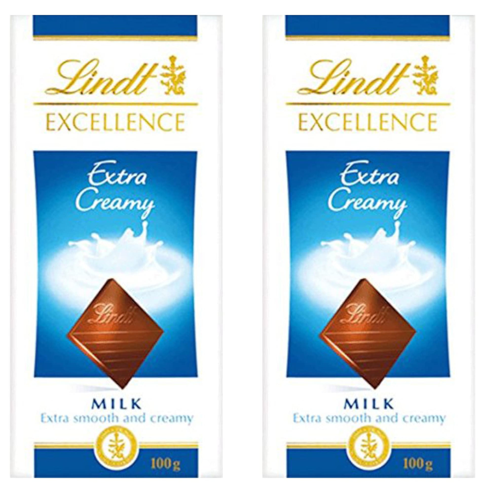 Lindt Excellence Extra Creamy Milk Chocolate, 100g (Pack of 2)