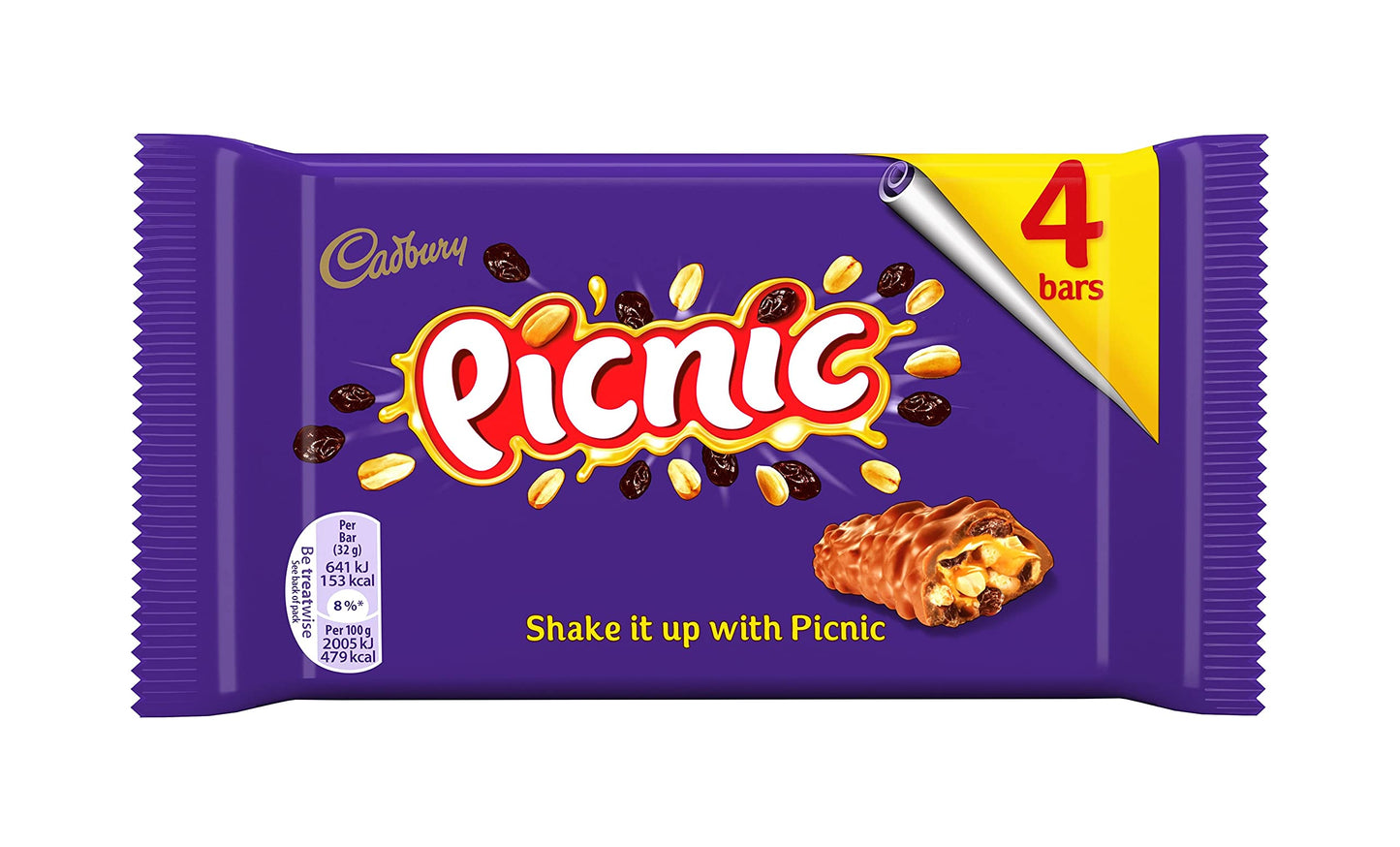 Cadbury Picnic Bars 4 Pack 128g