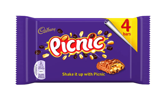 Cadbury Picnic Bars 4 Pack 128g