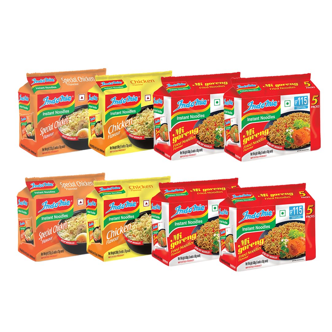 Indomie Combo Of Mi Goreng (20 Packets) Special Chicken And Chicken Flavour, 10 Packets Each Flavour (Pack of 40)