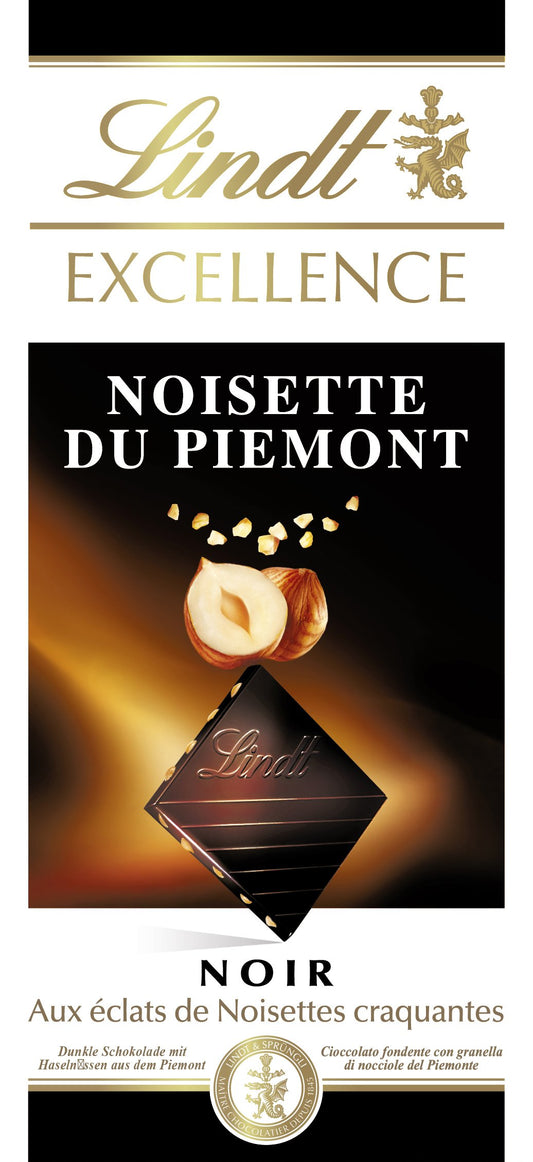 Lindt Excellence Imported Chocolate Bar with Gently Roasted Hazelnut Bits. (100g)