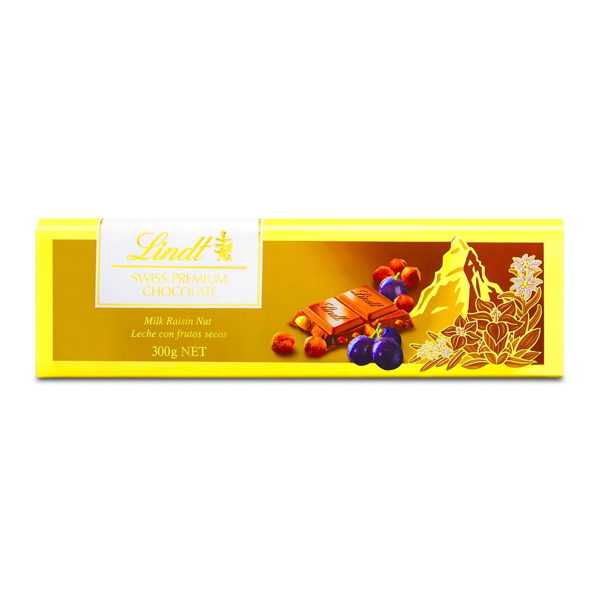 Lindt Gold Tab Milk Nut Chocolate, Raisin, 300g