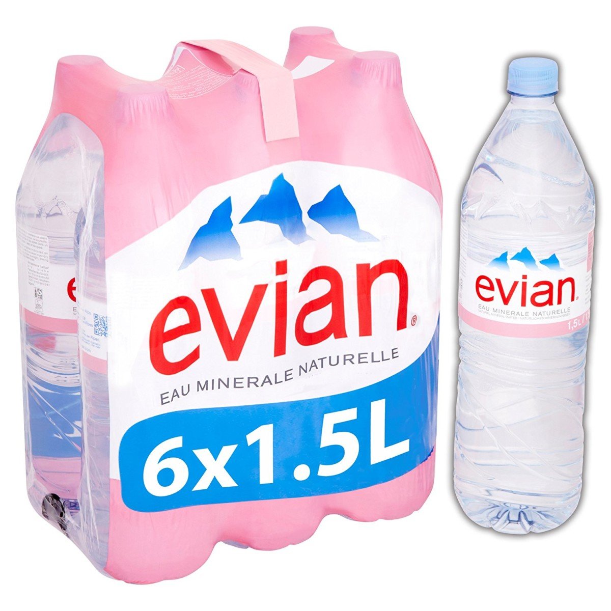 Evian Natural Mineral Water 1.5 Litre (Pack of 6)