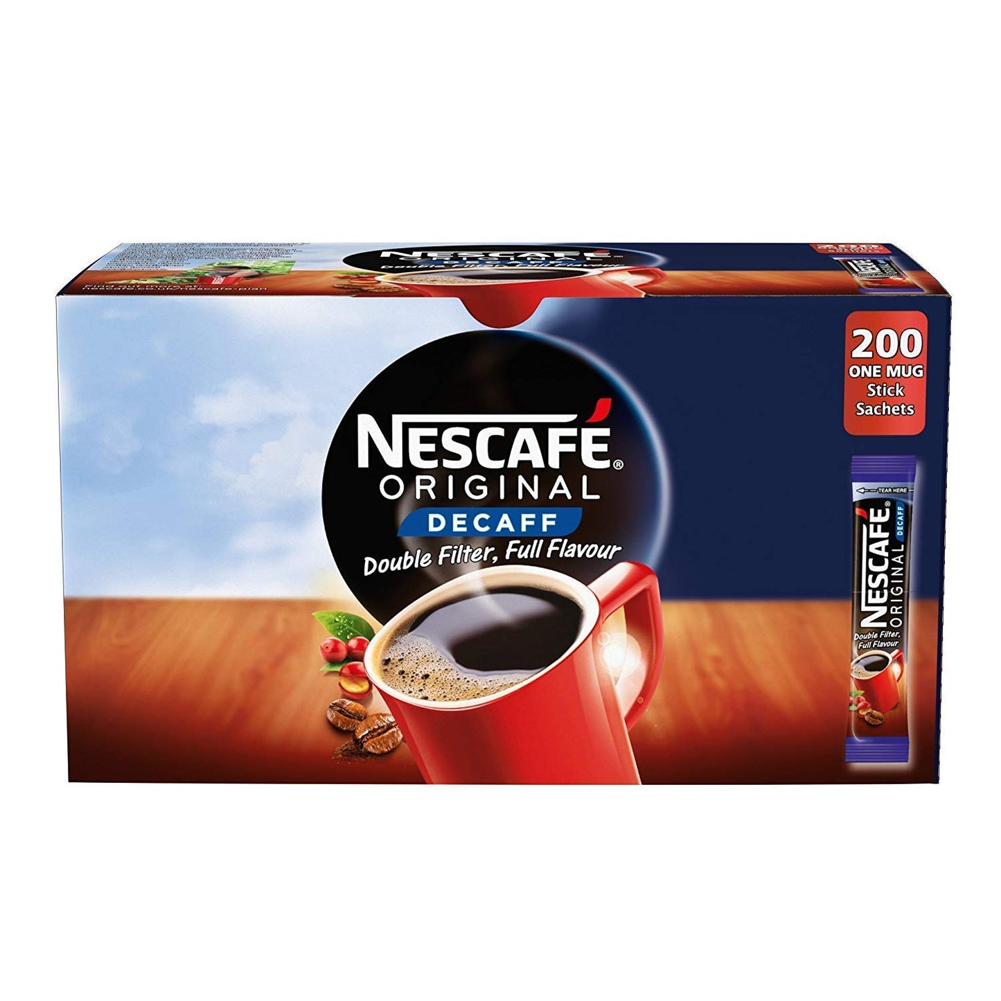 Nescafe Original Decaffeinated Coffee Sticks 1.8g, Box of 200 Sachets, 360 g