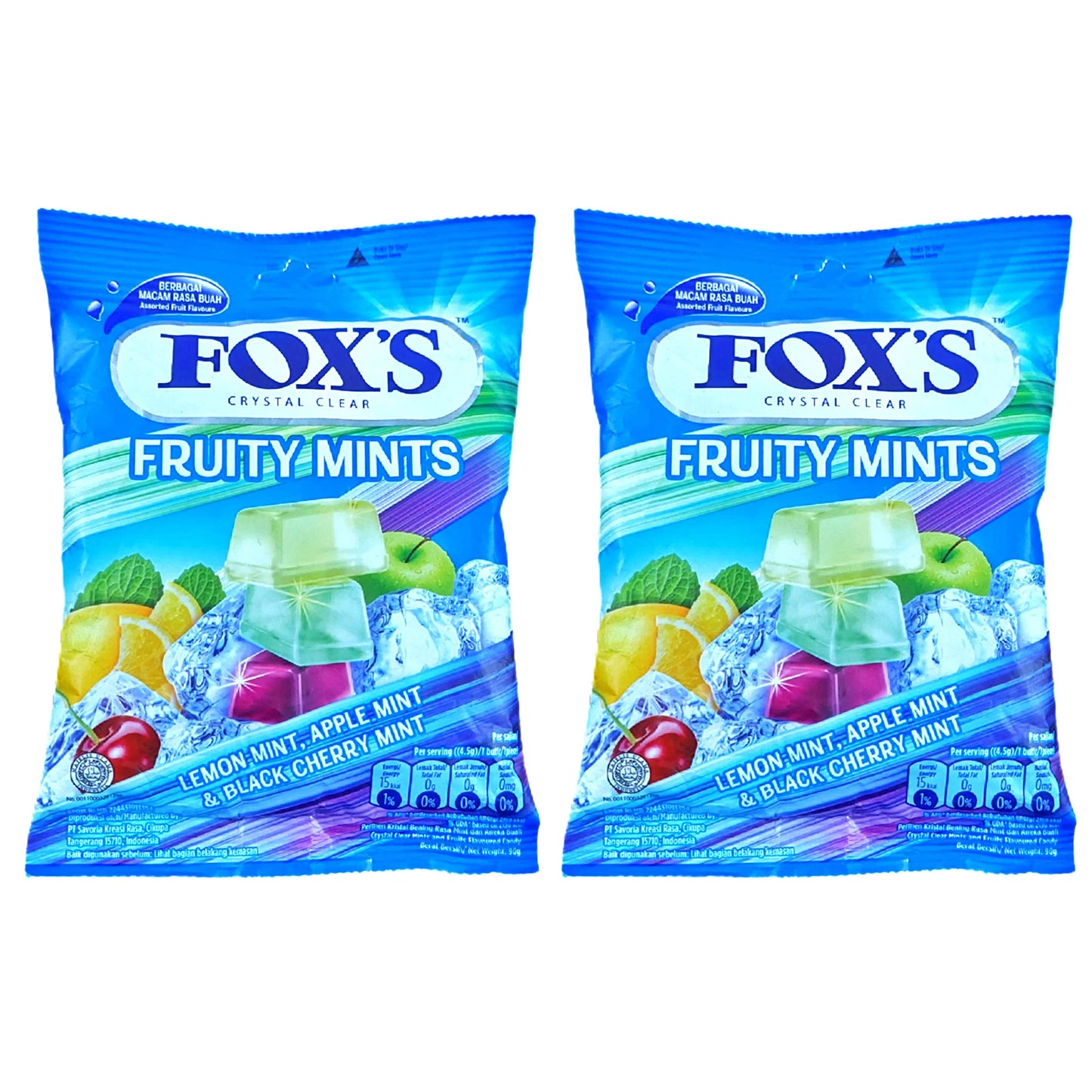 Fox's Crystal Clear Fruity Mint (125Gms (Pack of 2))