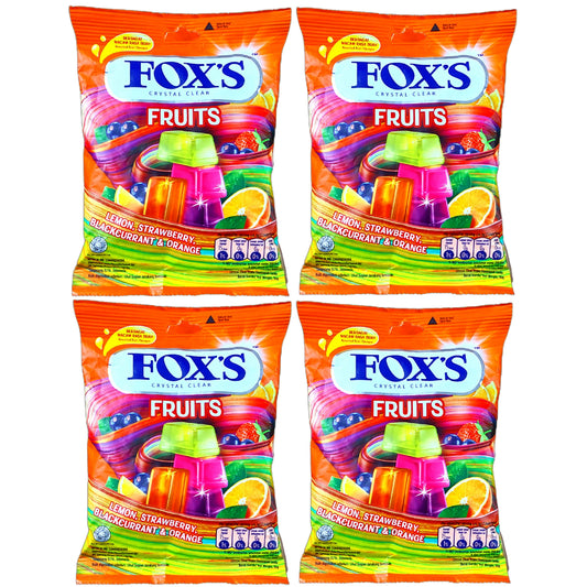Fox's Crystal Clear Fruits Candy 90g (90Gms- Pack of 4)