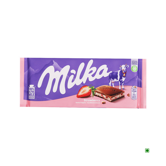 Milka Strawberry Milk Chocolate Bar 100g
