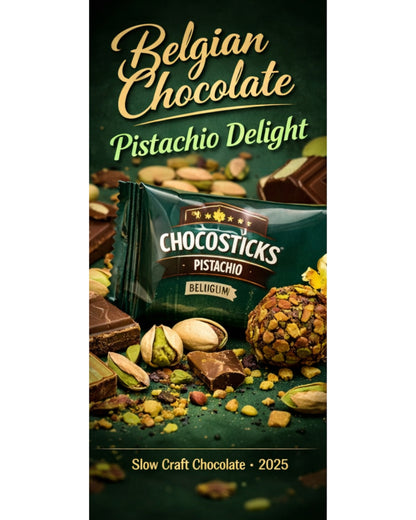 Chocostick Pistachio - The Perfect Chocolate With Belgian Imported Cream Pouch (Imported Uae)