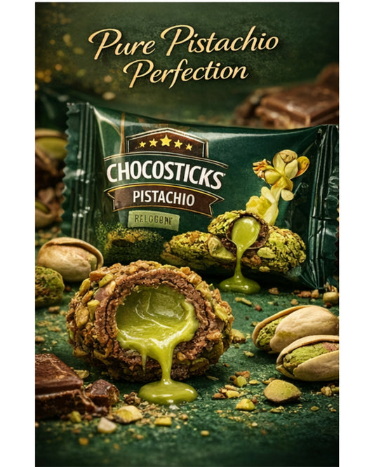 Chocostick Pistachio - The Perfect Chocolate With Belgian Imported Cream Pouch (Imported Uae)